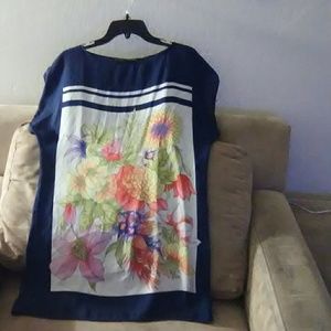 Blue and white with flowers